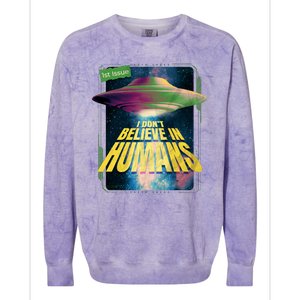 I Don't Believe In Humans UFO Colorblast Crewneck Sweatshirt