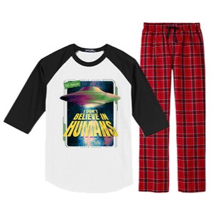 I Don't Believe In Humans UFO Raglan Sleeve Pajama Set