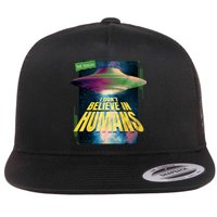 I Don't Believe In Humans UFO Flat Bill Trucker Hat