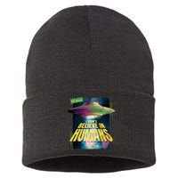 I Don't Believe In Humans UFO Sustainable Knit Beanie