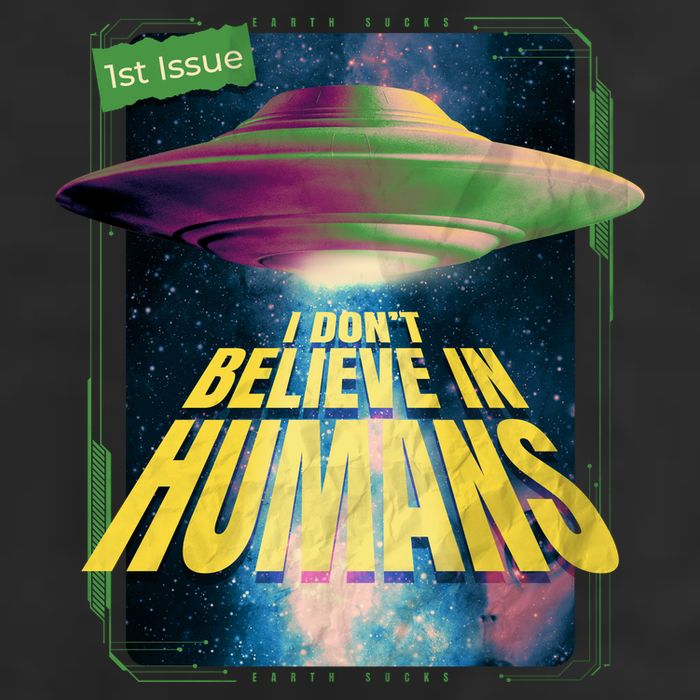 I Don't Believe In Humans UFO Golf Towel