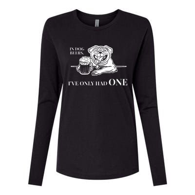 In Dog Beers IVe Only Had One Funny Drinking Womens Cotton Relaxed Long Sleeve T-Shirt