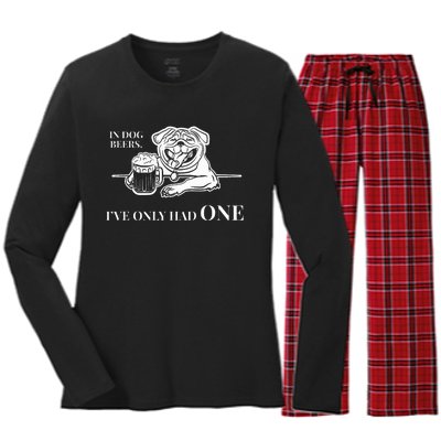 In Dog Beers IVe Only Had One Funny Drinking Women's Long Sleeve Flannel Pajama Set 