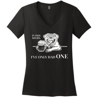 In Dog Beers IVe Only Had One Funny Drinking Women's V-Neck T-Shirt