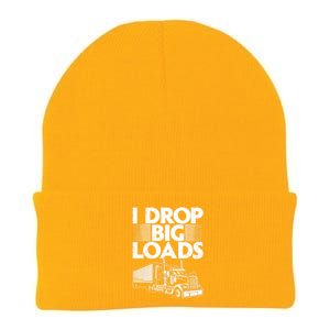 I Drop Big Loads Funny Trucker Design Semi Truck Driver Lover Knit Cap Winter Beanie