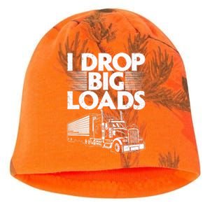 I Drop Big Loads Funny Trucker Design Semi Truck Driver Lover Kati - Camo Knit Beanie