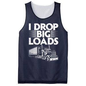 I Drop Big Loads Funny Trucker Design Semi Truck Driver Lover Mesh Reversible Basketball Jersey Tank