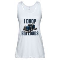 I Drop Big Loads Trucking Funny Trucker Truck Driver Ladies Essential Flowy Tank