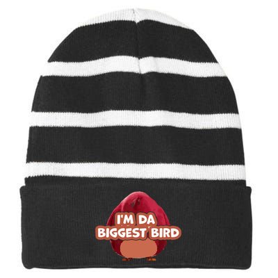 I'm Da Biggest Bird , I'm The Biggest Bird Meme Striped Beanie with Solid Band