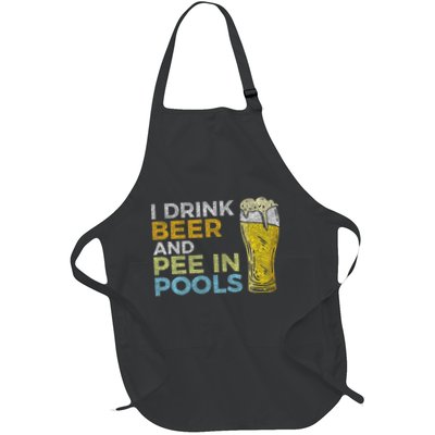 I Drink Beer And Pee In Pools Funny Grunge Vintage Pool Joke Apron
