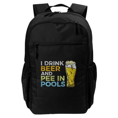 I Drink Beer And Pee In Pools Funny Grunge Vintage Pool Joke Backpack