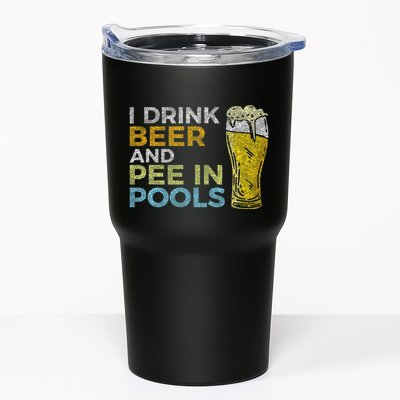 I Drink Beer And Pee In Pools Funny Grunge Vintage Pool Joke Tumbler