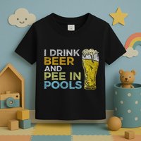 I Drink Beer And Pee In Pools Funny Grunge Vintage Pool Joke Toddler T-Shirt