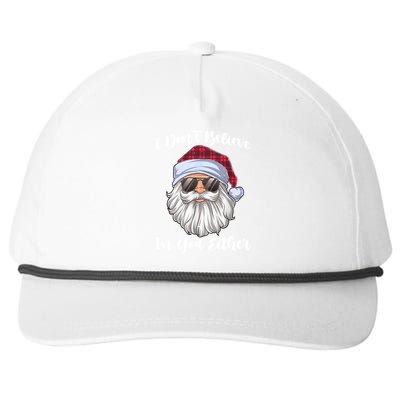 I Dont Believe In You Either Christmas Santa Sunglasses Gift Snapback Five-Panel Rope Hat