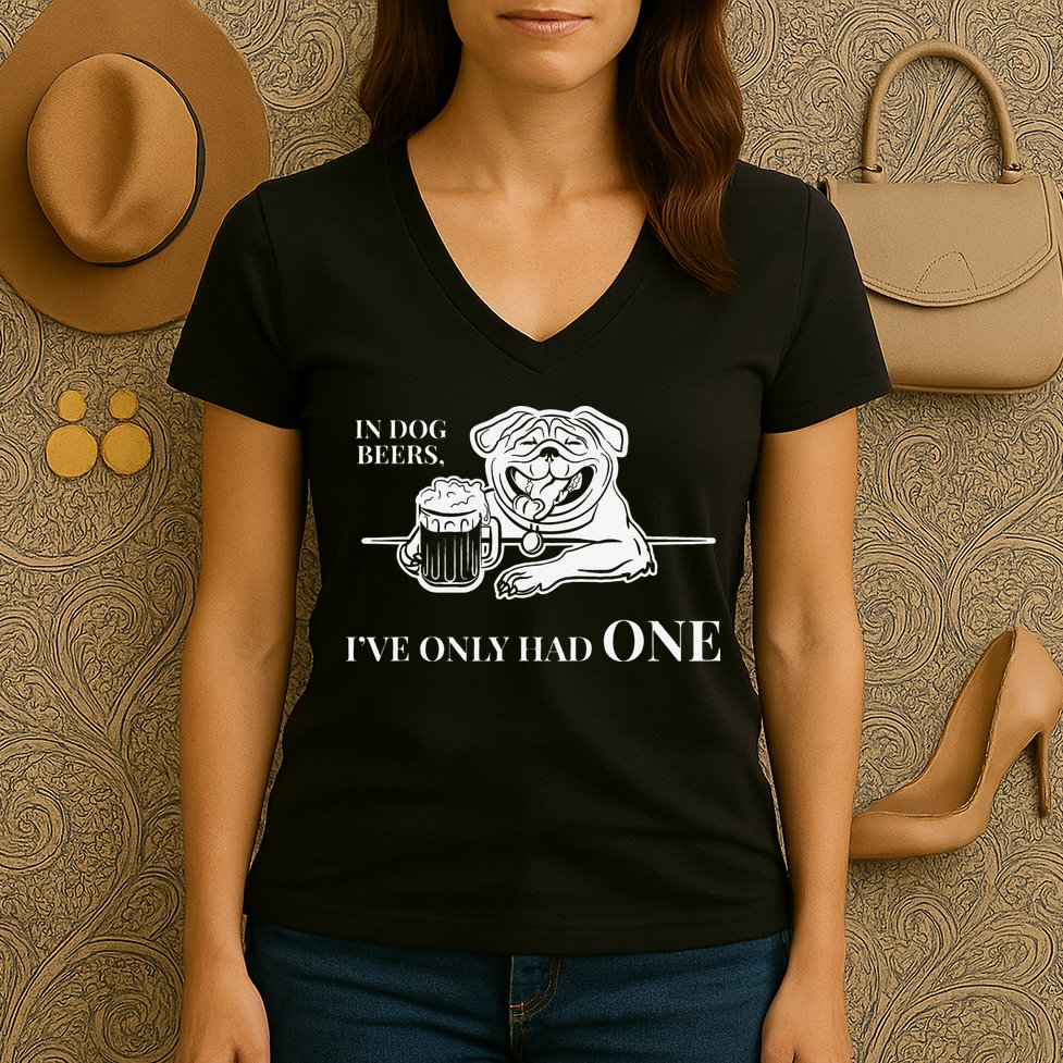 In Dog Beers Ive Only Had One Funny Drinking Women's V-Neck T-Shirt
