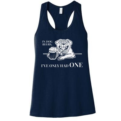 In Dog Beers Ive Only Had One Funny Drinking Women's Racerback Tank