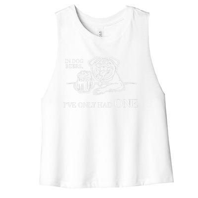 In Dog Beers Ive Only Had One Funny Drinking Women's Racerback Cropped Tank