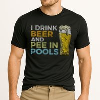 I Drink Beer And Pee In Pools Funny Grunge Vintage Pool Joke Performance Shirt