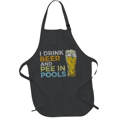 I Drink Beer And Pee In Pools Funny Grunge Vintage Pool Joke Apron
