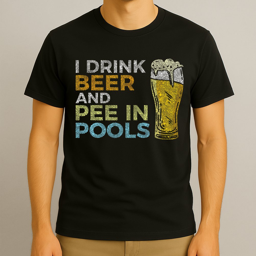 I Drink Beer And Pee In Pools Funny Grunge Vintage Pool Joke T-Shirt
