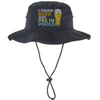 I Drink Beer And Pee In Pools Funny Grunge Vintage Pool Joke Bucket Hat