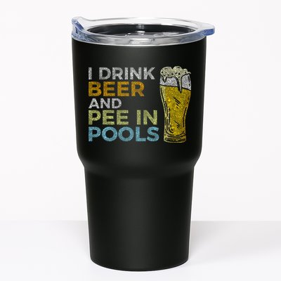 I Drink Beer And Pee In Pools Funny Grunge Vintage Pool Joke Tumbler