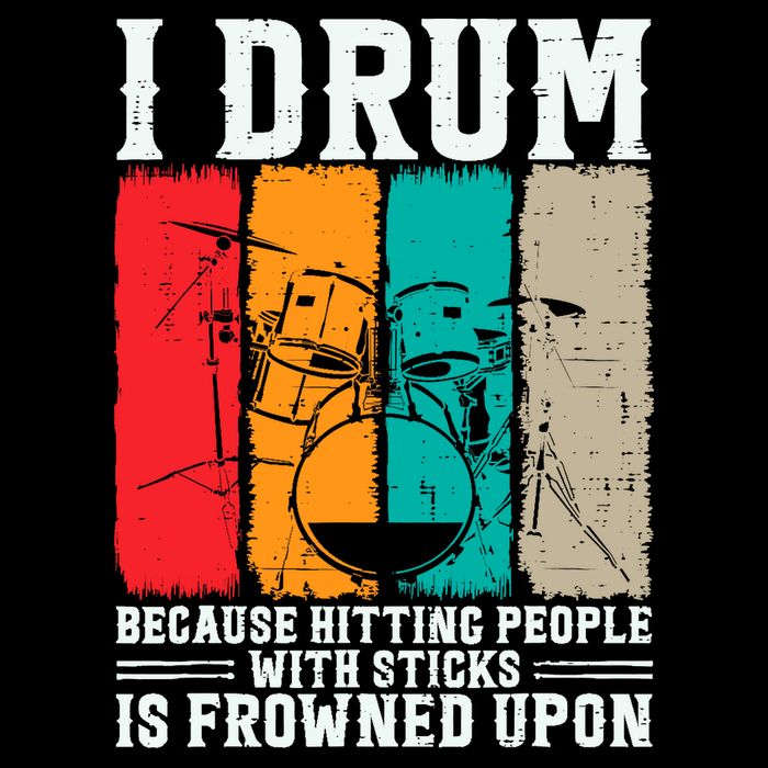 I Drum Because Hitting People With Sticks Is Frowned Upon Cropped Pullover Crew