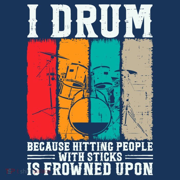I Drum Because Hitting People With Sticks Is Frowned Upon 7-Panel Snapback Hat