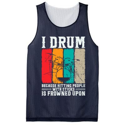 I Drum Because Hitting People With Sticks Is Frowned Upon Mesh Reversible Basketball Jersey Tank