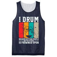 I Drum Because Hitting People With Sticks Is Frowned Upon Mesh Reversible Basketball Jersey Tank