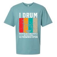 I Drum Because Hitting People With Sticks Is Frowned Upon Sueded Cloud Jersey T-Shirt