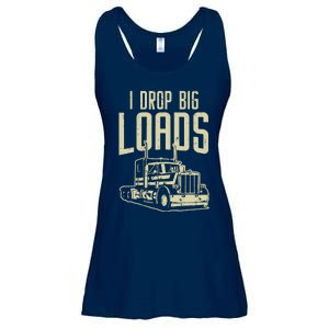 I Drop Big Loads Semi Truck Trucking Driver Trucker Gift Ladies Essential Flowy Tank