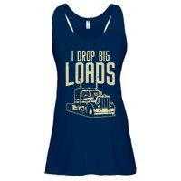 I Drop Big Loads Semi Truck Trucking Driver Trucker Gift Ladies Essential Flowy Tank