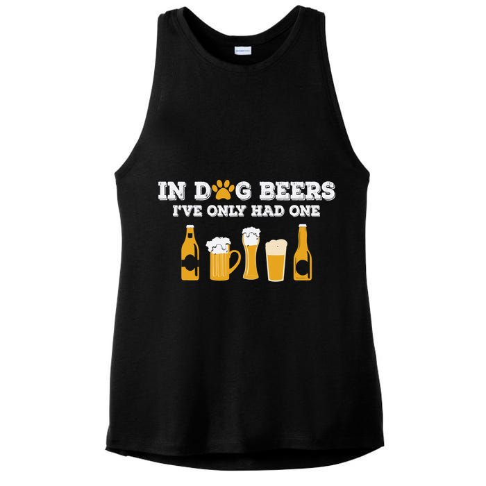 In Dog Beers I've Only Had One Funny ETOH Tee Ladies PosiCharge Tri-Blend Wicking Tank