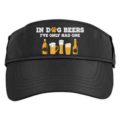 In Dog Beers I've Only Had One Funny ETOH Tee Adult Drive Performance Visor