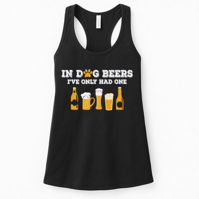In Dog Beers I've Only Had One Funny ETOH Tee Womens Tank Top