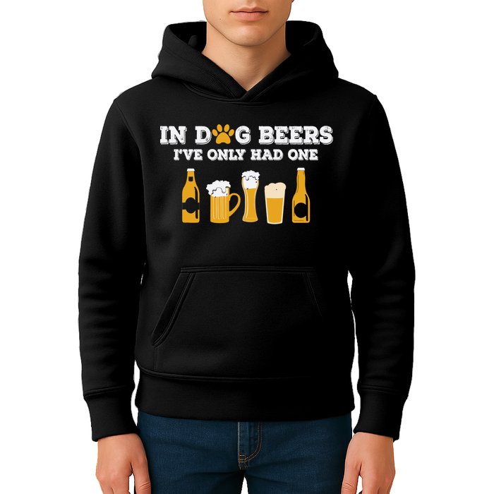 In Dog Beers I've Only Had One Funny ETOH Tee Kids Hoodie