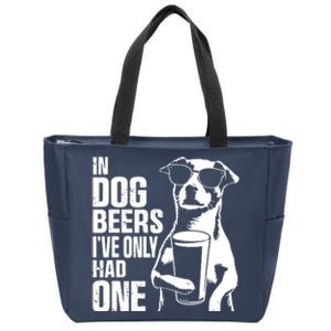 In Dog Beers Ive Only One Dog Women Funny Beer Zip Tote Bag