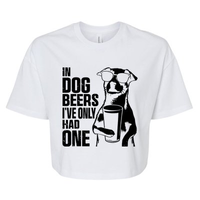 In Dog Beers Ive Only One Dog Women Funny Beer Bella+Canvas Jersey Crop Tee