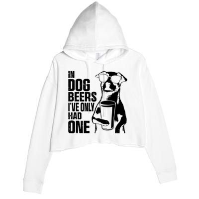 In Dog Beers Ive Only One Dog Women Funny Beer Crop Fleece Hoodie