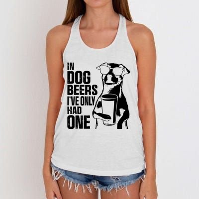 In Dog Beers Ive Only One Dog Women Funny Beer Women's Knotted Racerback Tank