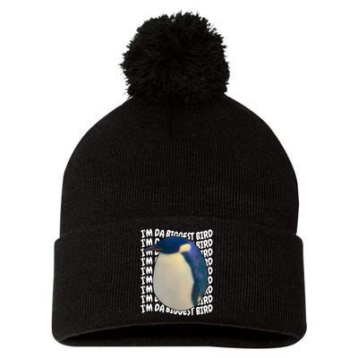 I'm Da Biggest Bird Meme For Bird Lovers Meme Enthusiasts Pom Pom 12in Knit Beanie