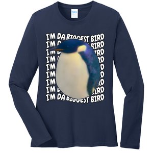 I'm Da Biggest Bird Meme For Bird Lovers Meme Enthusiasts Ladies Long Sleeve Shirt