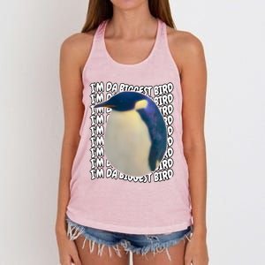 I'm Da Biggest Bird Meme For Bird Lovers Meme Enthusiasts Women's Knotted Racerback Tank