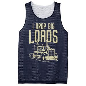 I Drop Big Loads Semi Truck Trucking Driver Trucker Gift Mesh Reversible Basketball Jersey Tank