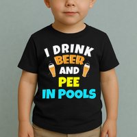 I Drink Beer And Pee in Pools Lake River Gifts Toddler T-Shirt