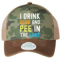 I Drink Beer I Pee In The Lake Funny Summer Vacation Legacy Tie Dye Trucker Hat