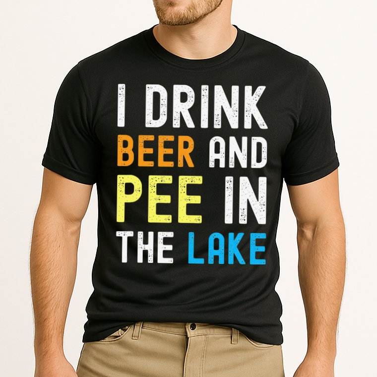 I Drink Beer I Pee In The Lake Funny Summer Vacation Performance Shirt