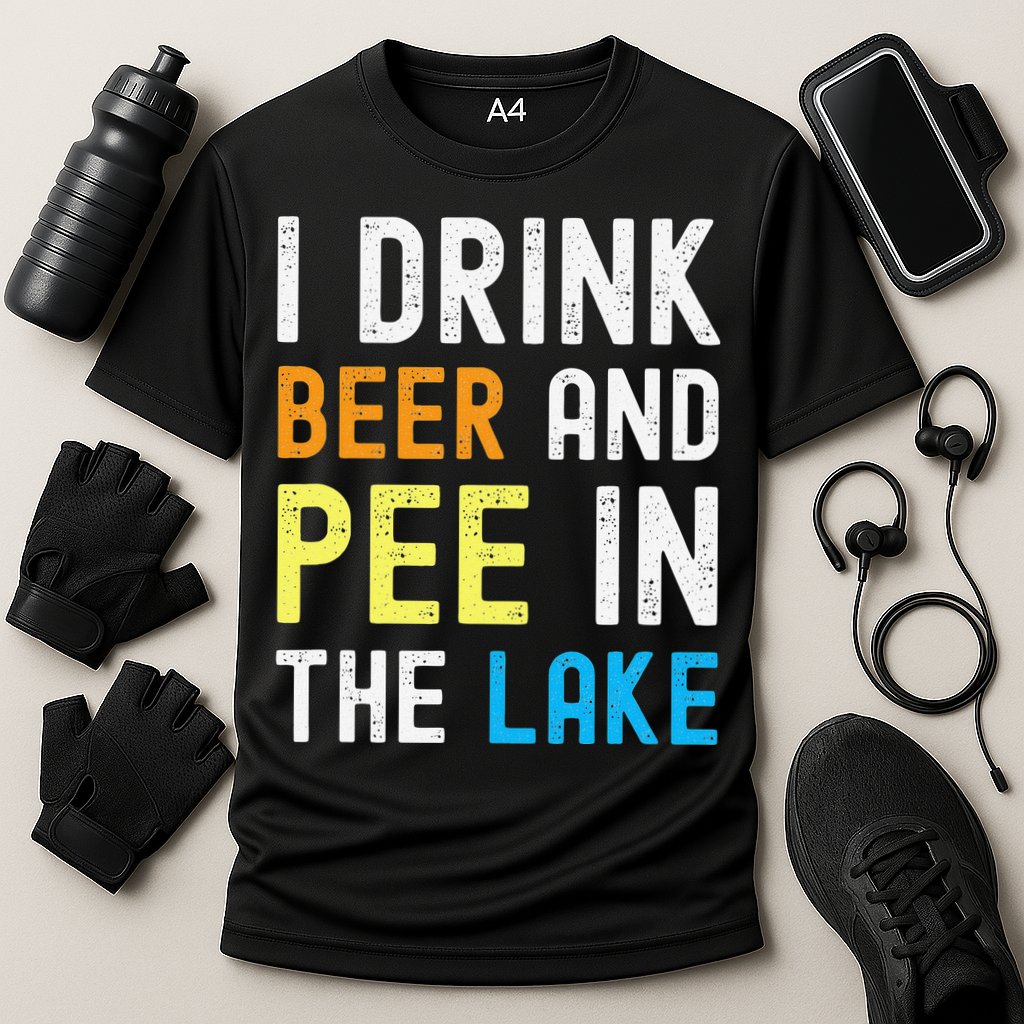 I Drink Beer I Pee In The Lake Funny Summer Vacation Performance Shirt