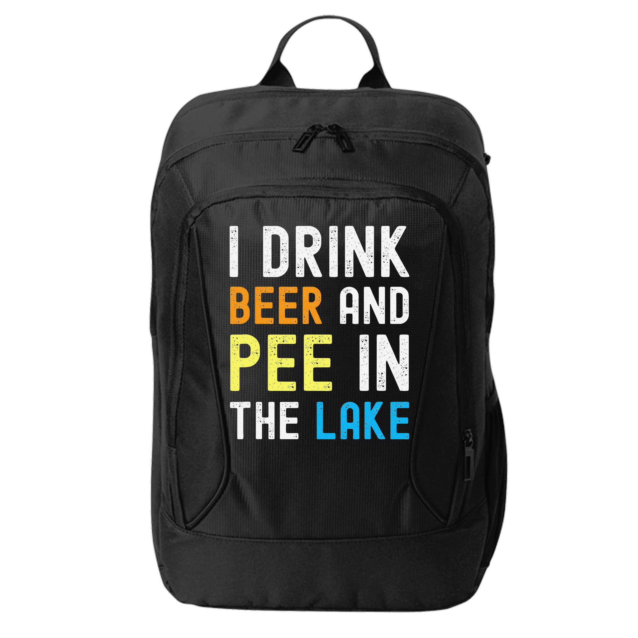 I Drink Beer I Pee In The Lake Funny Summer Vacation City Backpack